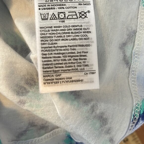 GAP NWT Girls Tank Top White Blue Ruffled Heart Tie Dye Cotton Various Sizes - Picture 7 of 8